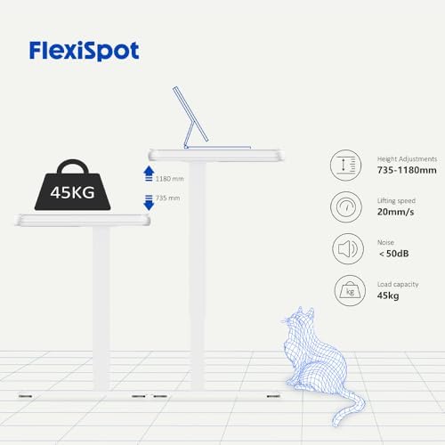 FLEXISPOT Comhar 48" Electric Glass Standing Desk with Drawers, USB Charging, Quick Assembly, Tempered Glass Top, Height Adjustable Sit Stand Desk for Modern Minimalist Home Office, White - Image 4