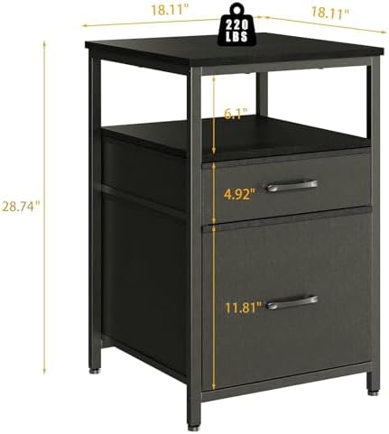 Herture Mini Fridge Stand, Small Refrigerator Stand with 3 Storage - Image 2