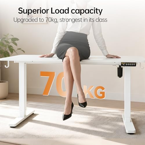 48 x 24 Inch Electric Standing Desk, 3 Memory Presets, White - Image 6