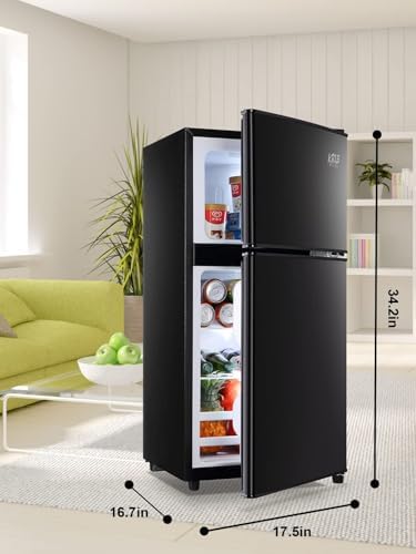 Refrigerator with Freezer 3.5 Cu.Ft Top-Freezer Compact Refrigerator Black - Image 5