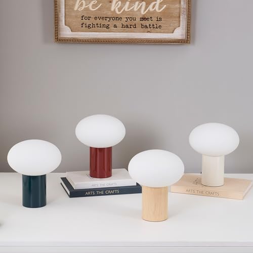 Brightech Ivy LED Table Lamp - Small 9” Bedside Reading Lamp, Modern USB Desk and Nightstand Light with Ambient Lighting for Bedroom, Living Room, Office - Frosted Glass Globe Lamp Shade, Cream - Image 5
