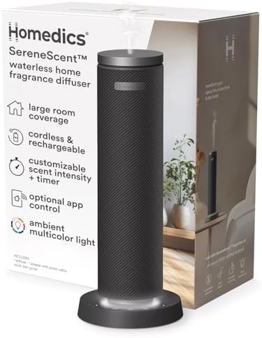 Homedics SereneScent Waterless Essential Oil Diffuser, Black by Homedics