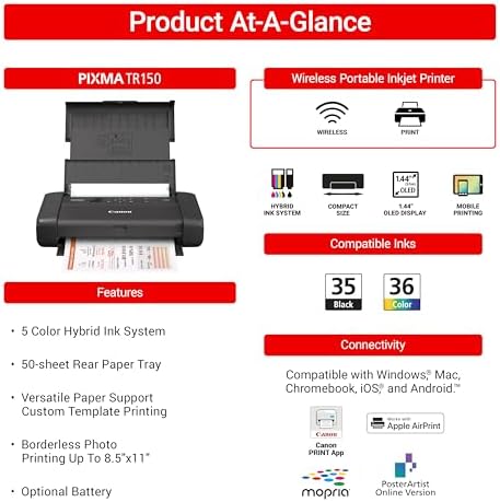 Canon PIXMA TR150 Wireless Portable Printer - Image 2