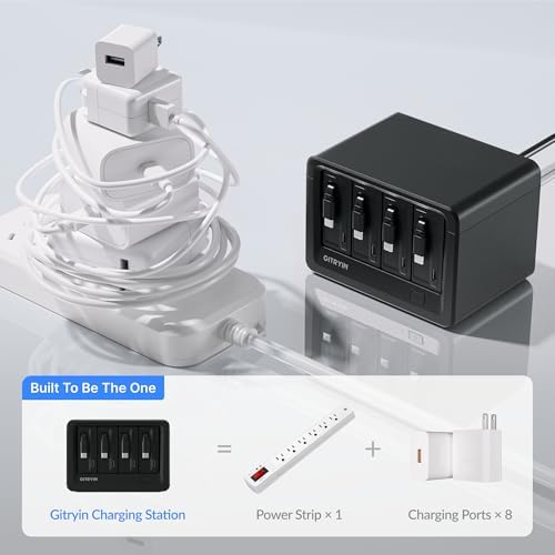 Gitryin 12-in-1 Desktop Charging Station, 260W USB Retractable GaN Charger - Image 5