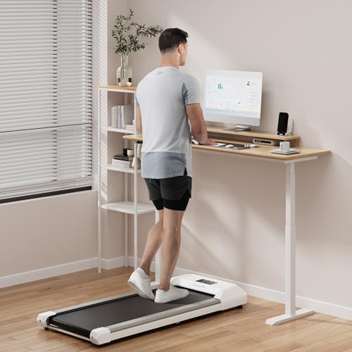 GYMAX Walking Pad, 2.25HP Under Desk Treadmill with LED Display, Remote Control & 7-Layer Belt, Compact Portable Jogging Running Machine for Home Office Small Space - Image 3