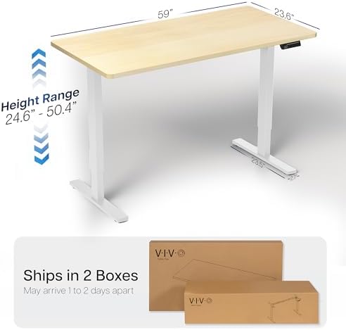 VIVO Light Wood 60 x 24 in Standing Desk, DESK-KIT-2W6C - Image 3
