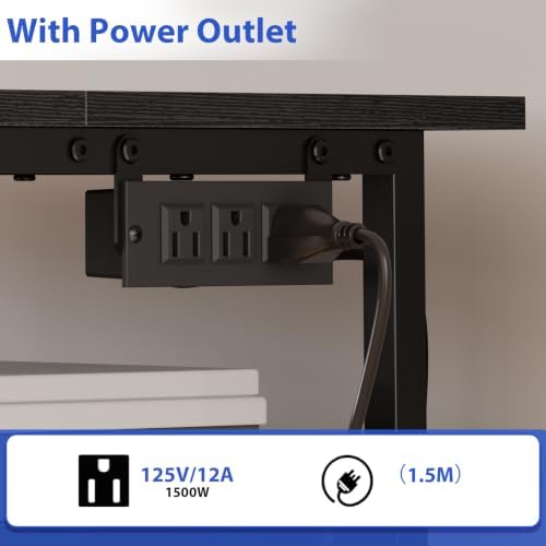 3 Tier Large printer stand with Power Outlet/storage,Rolling Printer Cart - Image 2