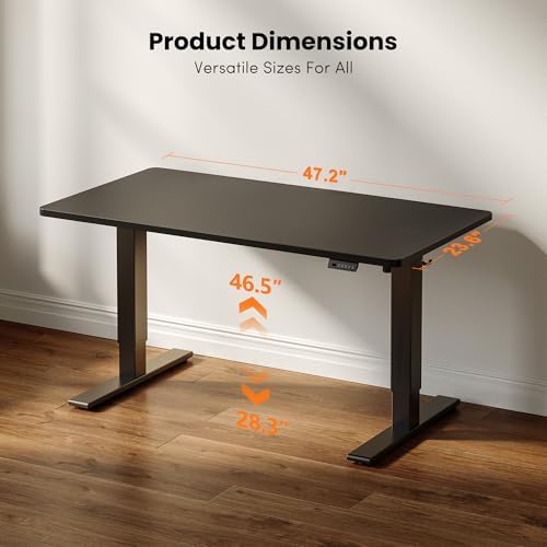CubiCubi 48 x 24 Electric One-Piece Standing Desk, Black - Image 2
