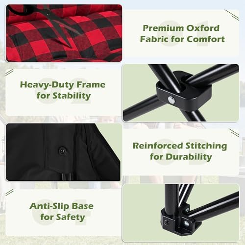 Youtanic Double Camping Chair, Heavy Duty 650lbs Padded Loveseat for Adults - Image 6