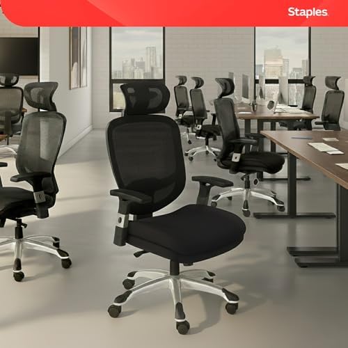Staples Hyken Ergonomic Mesh Office Chair, Lumbar Support, Swivel, Black - Image 2