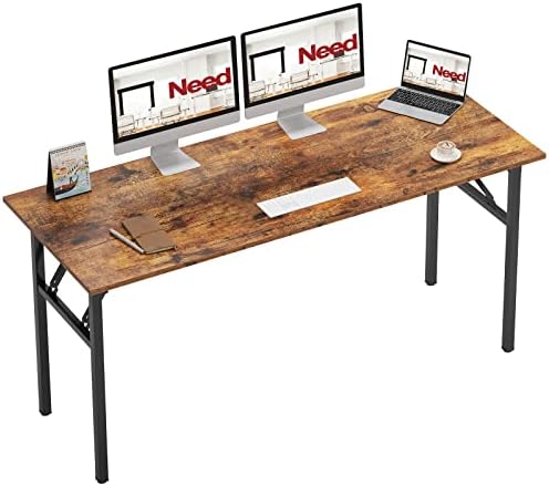 Need Office Computer Desk 62 Inch Sturdy Folding Laptop Table Retro by Need