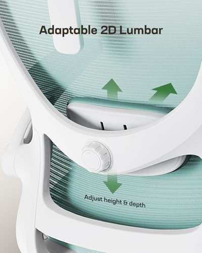 Marsail Ergonomic Office Chair: Office Desk Chair with High Back Mesh and Adjustable Lumbar Support Rolling Work Swivel Task Chairs with Wheel 3D Armrests and Headrest - Image 4