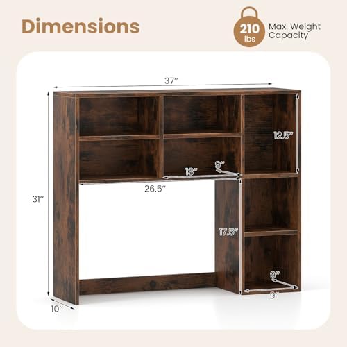 BECOMFORT Desk Hutch with 7 Cubes, Up to 27" Computer Monitor College Dorm - Image 3