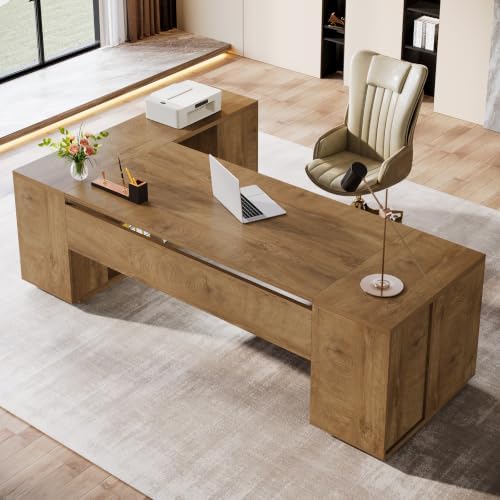 Tribesigns 86" L-Shaped Executive Office Desk, Extra Large Home Office Desk - Image 4