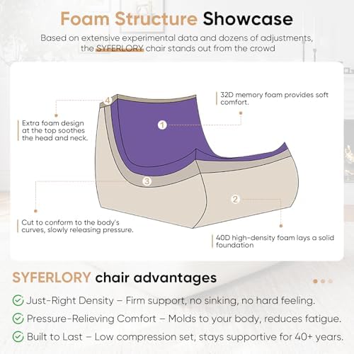 Adults Bean Bag Chairs Togo Couch Comfy Lazy Floor Sofa, Grey,1 Seater - Image 6