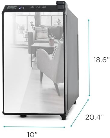 BLACK+DECKER 8-Bottle Thermoelectric Wine Chiller, BD60326, Mirrored Door - Image 3