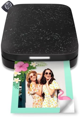 HP Sprocket Portable 2x3 Inch Instant Photo Printer (Black Noir) Print Pictures on Zink Sticky-Backed Paper From Your iOS & Android Device by HP