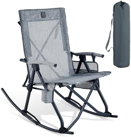 EVER ADVANCED Compact Rocking Camping Chair, Portable Outdoor Chair by EVERADVANCED