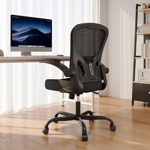 Office Chair, Ergonomic Desk Chairs 330LBS Capacity High Back Mesh Computer Chair with Flip-up Armrests, Comfy Work Chair with Adjustable Lumbar Support, Rolling Chair - Image 2