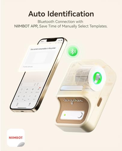 NIIMBOT B21 Label Maker, 2 Inch Bluetooth Thermal Label Printer, White - Image 6