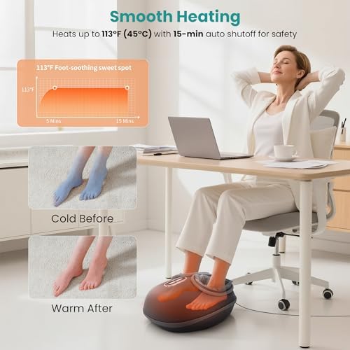 Nekteck Shiatsu Foot and Cordless Neck Massager with Heat Combo for Pain Relief Deep Tissue, Body Relaxation Tools Gifts for Him Her - Image 2