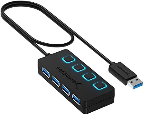 SABRENT 4-Port USB 3.0 Hub with Individual Power Switches (HB-UM43) by SABRENT