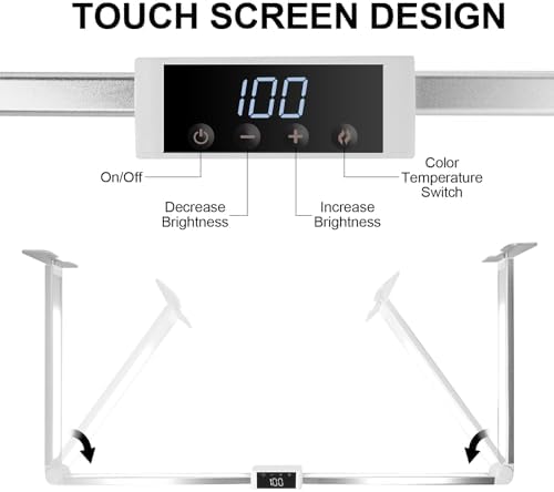 Nail Desk Light,Touch Screen LED Desk Lamp for Nails Tech,Foldable Table Lamp for Nail Art Salon Manicure,Makeup,Eyelash Extensions,Tattoo Lighting,3 Colors Light, Adjustable Brightnes - Image 3