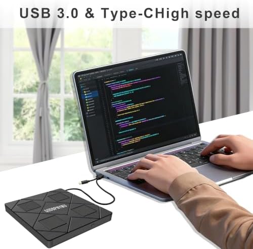 External CD/DVD Drive for Laptop, 8-in-1 USB3.0 DVD Player - Image 4