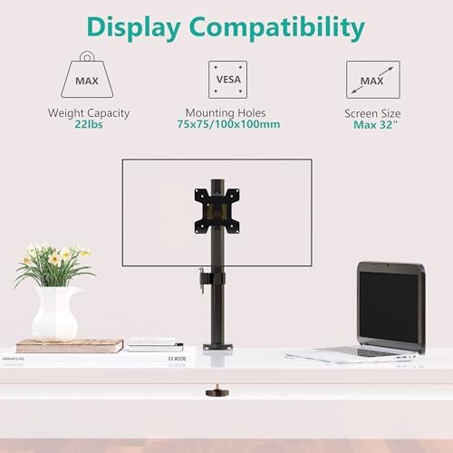 WALI Single Monitor Mount, Vesa Monitor Arm for 13-32 inch, up to 22lbs - Image 4