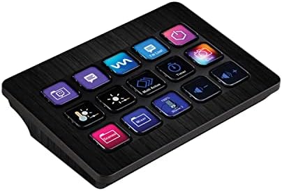 MightySkins Skin Compatible with Elgato Stream Deck MK.2 - Black Wood | Protective, Durable, and Unique Vinyl Decal wrap Cover | Easy to Apply, Remove, and Change Styles | Made in The USA by MIGHTY+SKINS
