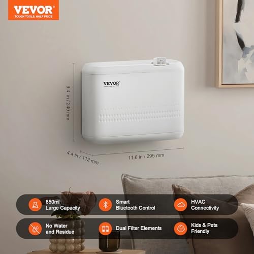 VEVOR Upgrade HVAC Scent Diffuser for Whole House, 850ml Bluetooth Smart Essential Oil Diffuser with Cold Air Tech, Waterless Scent Air Diffuser, Cover Up to 4500 Sq.Ft for Large Room, Hotel, Office - Image 2