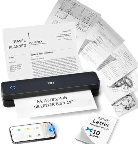 PRT Inkless Portable Printer for Travel, Wireless Thermal Printer, MT610 by PRT