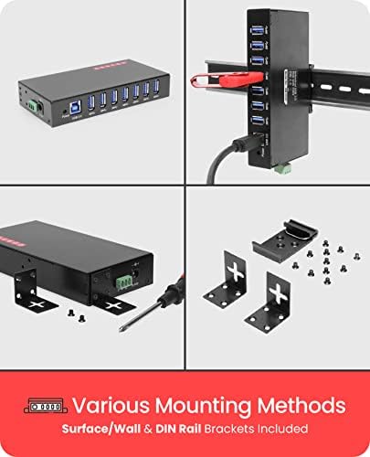 Gearmo 7 Port USB Hub, Mountable USB 3.0 Hub Expander (GM-HU37) - Image 4