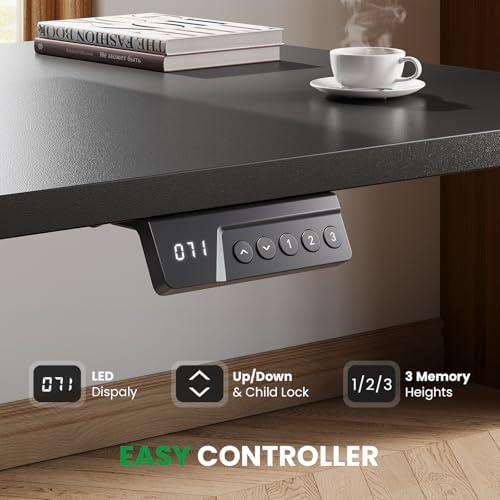 63x55 L-Shaped Electric Standing Desk with Charging Station - Image 5