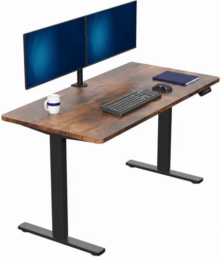 VIVO Rustic Vintage Brown 55 x 28 in Standing Desk, DESK-KIT-1B55N by VIVO