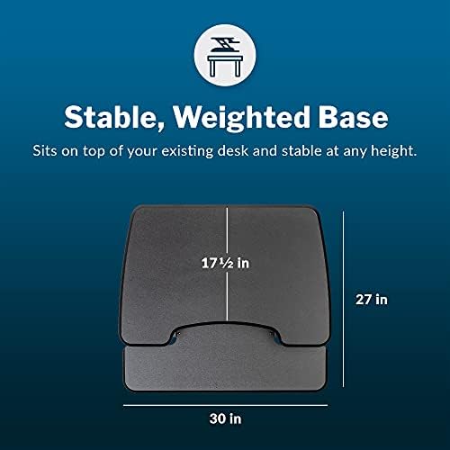 Vari - VariDesk Essential 30 - Two-Tier Standing Desk Converter for Home Office - Adjustable Sit Stand Desk with 11 Height Settings - Standing Desk Riser for Monitor & Accessories - 30" Wide, Black - Image 4