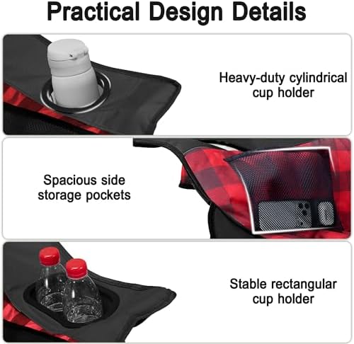 Youtanic Oversized Large Padded Camping Chair, 400 lbs Foldable Lawn Chair - Image 6