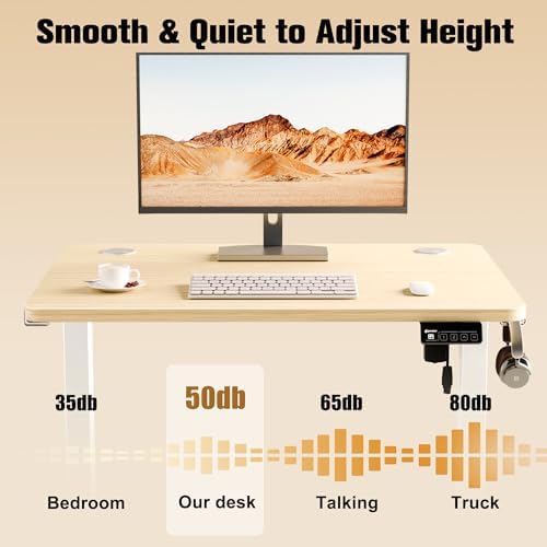 Small Standing Desk, 32"x24" Height Adjustable Sit-Stand, Home Office, Oak - Image 5