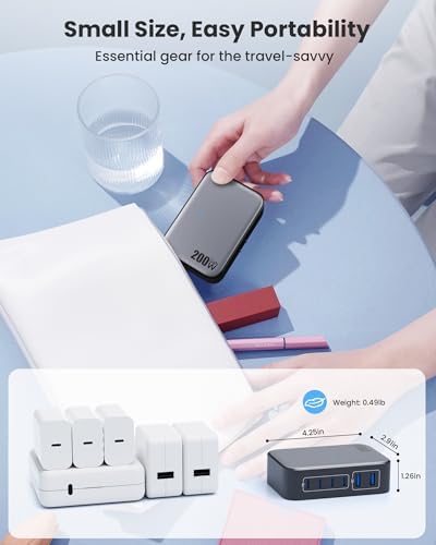 USB C Charger 200W USB Charging Block,6 Ports GaN IV Foldable Wall Charger Outlet Plug,QC4.0 Fast Charging Station Hub,PD 65W Laptop Adapter for MacBook Pro/Air,Dell,iPhone 16/15,Galaxy,Steam Deck - Image 6