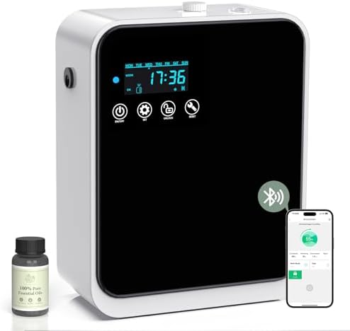 Waterless Essential Oil Diffuser for Home and Commercial Use, Up to 1500 sq.ft. 240ml Aromatherapy Scent Diffuser for Large Rooms, Smart Scent Air Machine Premium Humidifier Aroma Diffuser by HOTOIQ