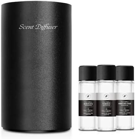 Waterless Essential Oil Diffuser Starter Kit - No Water Needed, Battery Operated Mini Scent Air Machine, Included 3x20ML Essential Oils, Portable Aromatherapy Diffuser for Home & Car & Office, Black by EvCZen