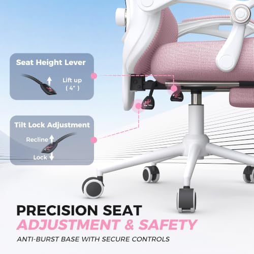 CYKOV Ergonomic Office Chair with Footrest, Reclining Mesh Back, 350 Lbs - Image 5