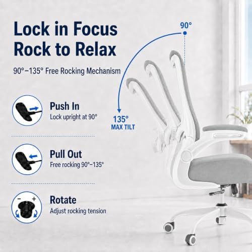 Ergonomic Office Chair for Long Hours, Adjustable Padded Lumbar Support for Lower Back Relief, 330 lb Capacity, Comfortable Computer Desk Chair for Home Office, Work & Study - Image 5