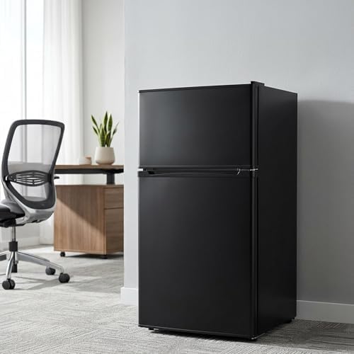 3.2 Cu.Ft Mini Fridge with Freezer, 2 Door Small Refrigerator with Adjustable Thermostat Energy-efficient Low Noise, Compact Fridge for Bedroom, Office, Dorm, Black - Image 6