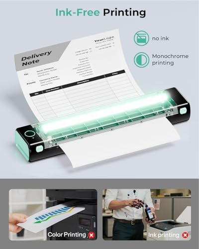 Phomemo M08F Inkless Thermal Portable Printer with Case - 8.5 x 11, Black - Image 4