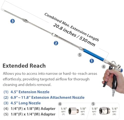 FIRSTINFO A18569KUS 22-Piece Windstorm (2X Flow) Air Blow Gun Kit - Image 5