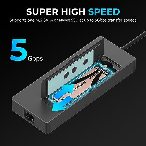 SABRENT USB-C 6-Port Hub & M.2 SSD Dock, 4K HDMI, 90W PD (HB-6PNV) - Image 6