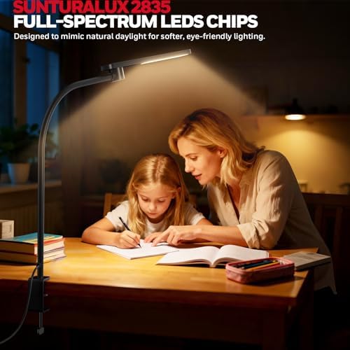 Honeywell HJ2 Clip On LED Desk Lamp with Clamp, Adjustable Reading Light - Image 6