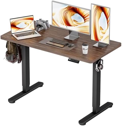 BIZUM Standing Desk Electric Adjustable Computer Desk-Stand up Desk Office Gaming Home Office Memory Desks 48x24 inches Wild Walnut by Unknown