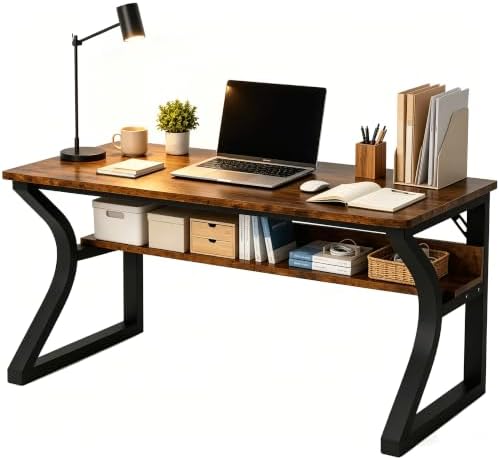 StarGraph Wood Computer Desk Table for Office Gaming Work Pc (Brown, 55") by StarGraph